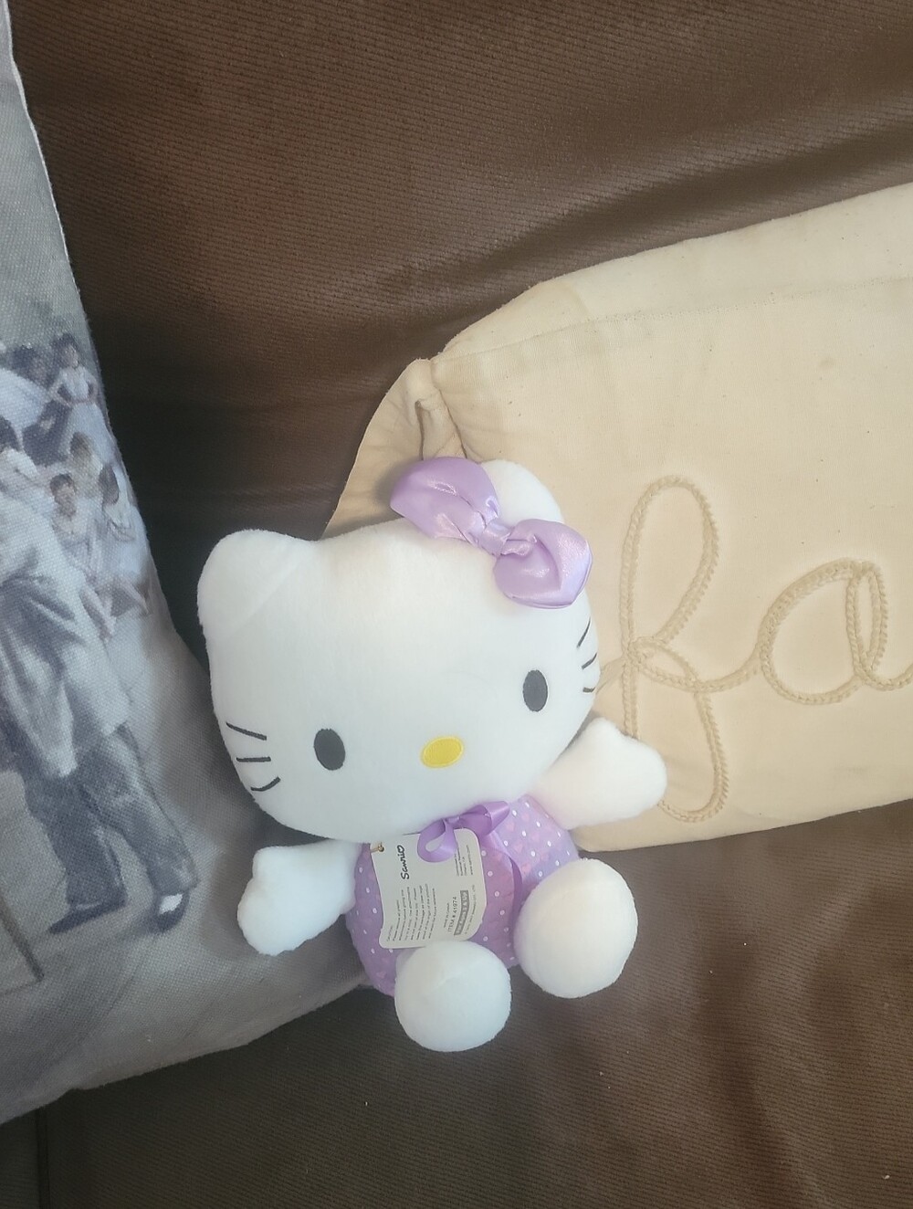 Sanrio White and Purple Hello Kitty Plushie Nwt
